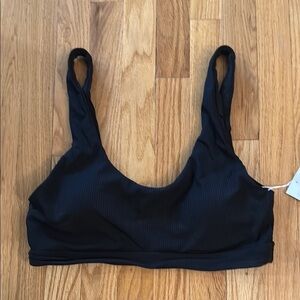 Andie sz XL Black Women's Ventura Rib bikini top NWT new with tags with pads